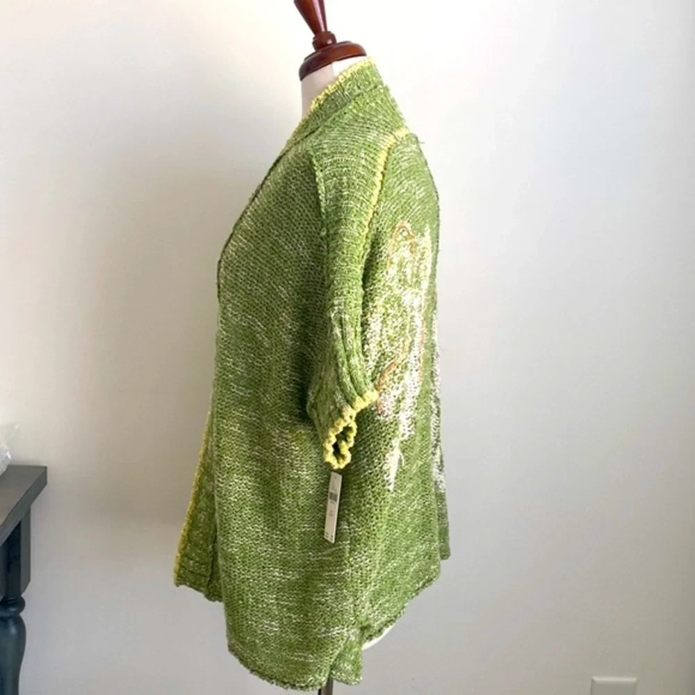 Anthropologie | Daily Practice Green Knit Palm Cardigan Size XSmall/Small - Picture 5 of 13